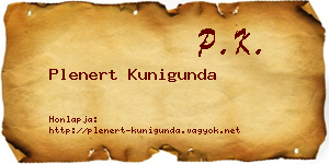 Plenert Kunigunda névjegykártya